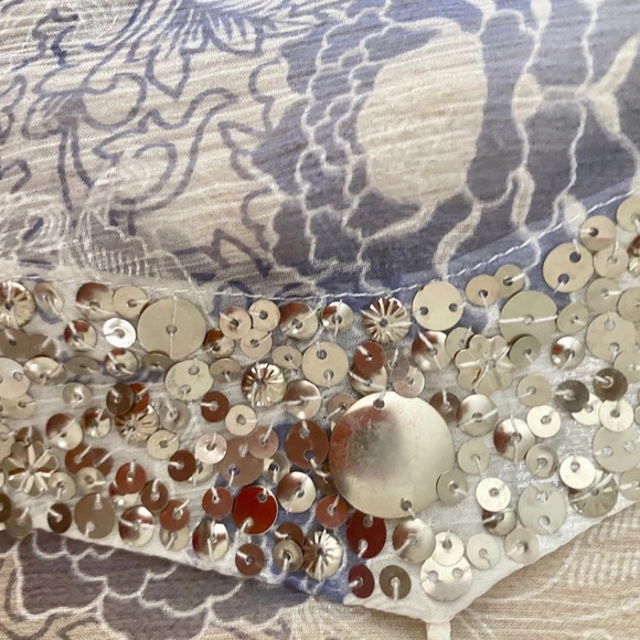 sheer tunic with sequins and embellishments dressy sparkly size L - Picture 6 of 8